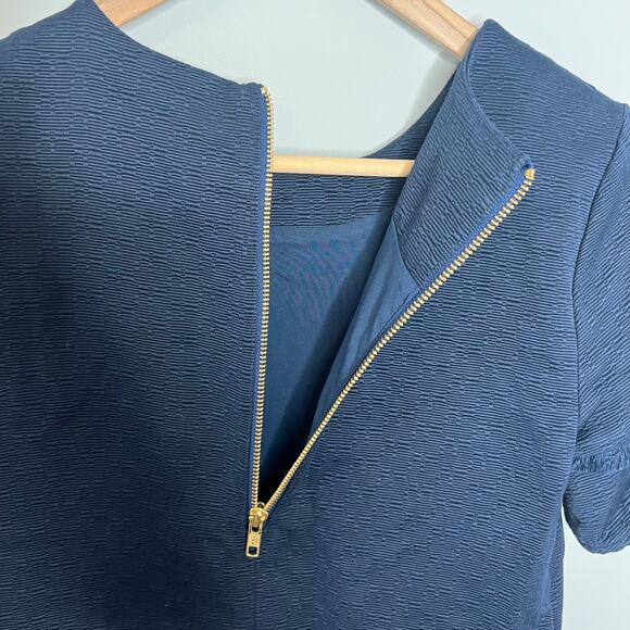 Marie Oliver Jillian Navy Blue Textured Fringe Detail Short Sleeve Dress XXS - Picture 10 of 16